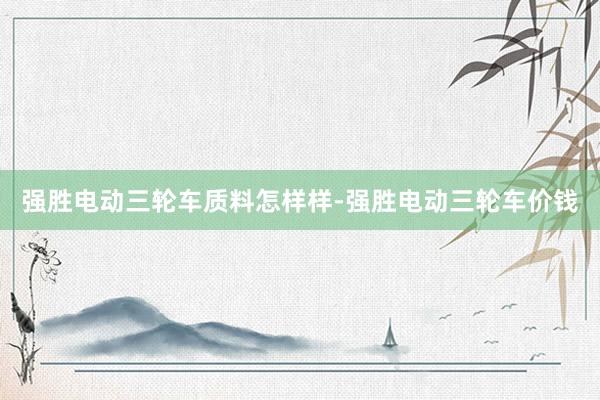 强胜电动三轮车质料怎样样-强胜电动三轮车价钱
